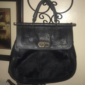 Bally Switzerland Calf/Python top handle bag